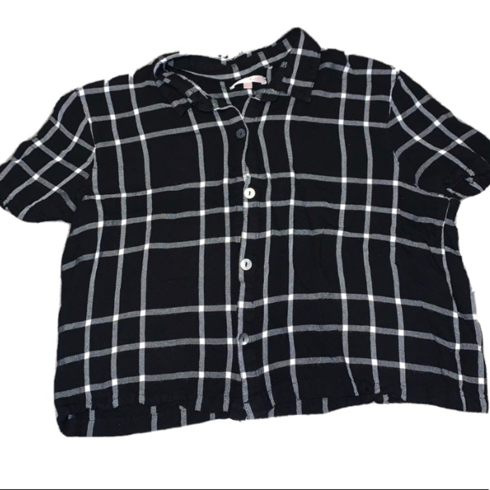 ⚡️PacSun Plaid Cropped Button-down